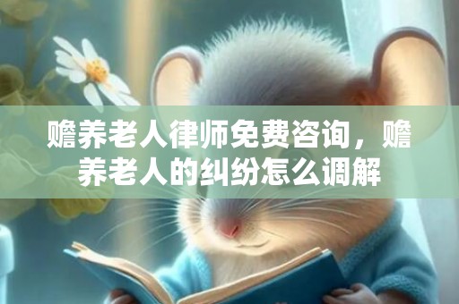 赡养老人律师免费咨询，赡养老人的纠纷怎么调解