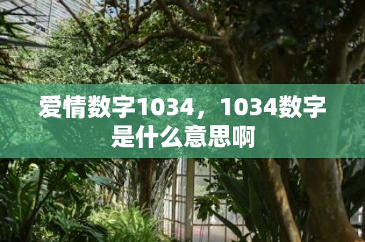 爱情数字1034，1034数字是什么意思啊