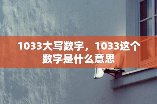 1033大写数字，1033这个数字是什么意思