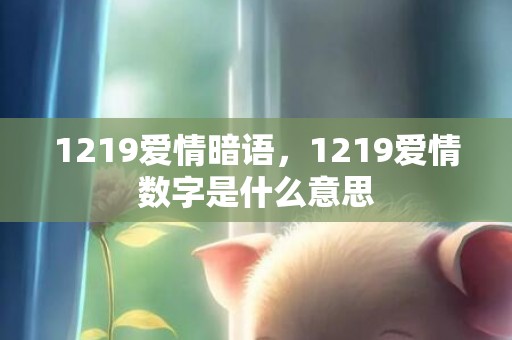 1219爱情暗语，1219爱情数字是什么意思