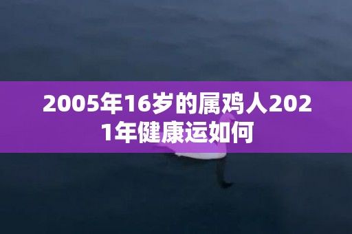 2005年16岁的属鸡人2021年健康运如何
