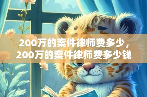 200万的案件律师费多少，200万的案件律师费多少钱