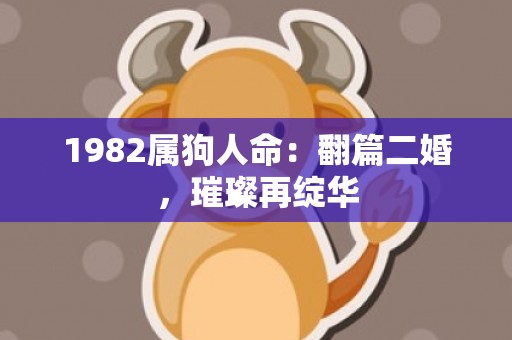 1982属狗人命：翻篇二婚，璀璨再绽华
