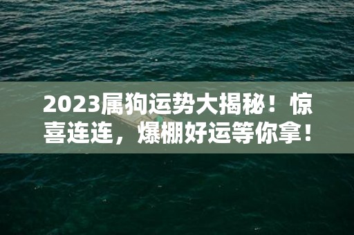 2023属狗运势大揭秘！惊喜连连，爆棚好运等你拿！