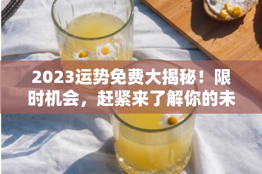 2023运势免费大揭秘！限时机会，赶紧来了解你的未来吧