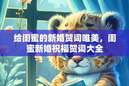 给闺蜜的新婚贺词唯美，闺蜜新婚祝福贺词大全