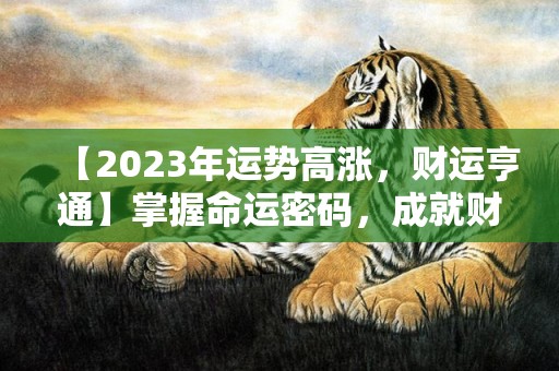 【2023年运势高涨，财运亨通】掌握命运密码，成就财富之王