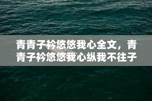 青青子衿悠悠我心全文，青青子衿悠悠我心纵我不往子宁不嗣音意思