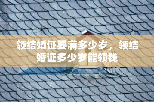 领结婚证要满多少岁，领结婚证多少岁能领钱