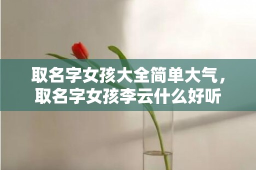 取名字女孩大全简单大气，取名字女孩李云什么好听