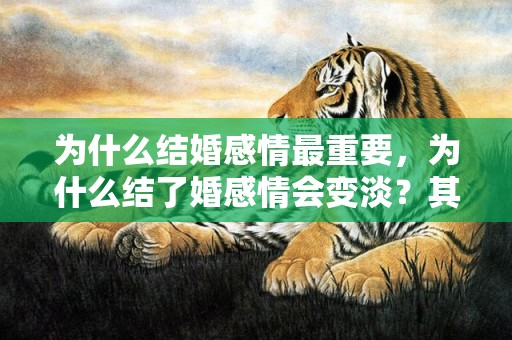为什么结婚感情最重要，为什么结了婚感情会变淡？其实是有原因的