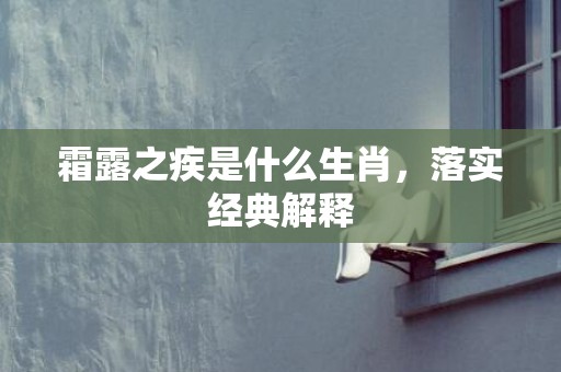 霜露之疾是什么生肖，落实经典解释
