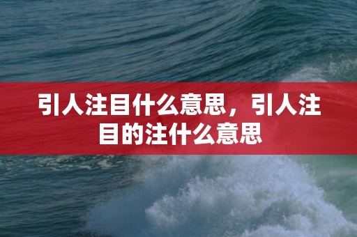 引人注目什么意思，引人注目的注什么意思