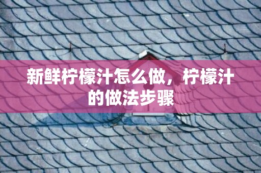新鲜柠檬汁怎么做，柠檬汁的做法步骤