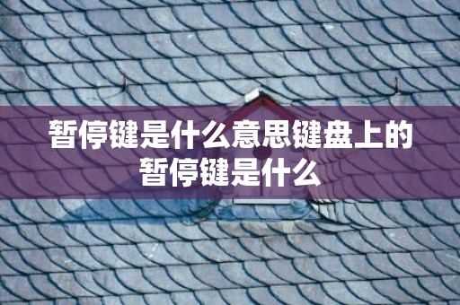 暂停键是什么意思键盘上的暂停键是什么