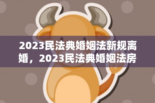 2023民法典婚姻法新规离婚，2023民法典婚姻法房产