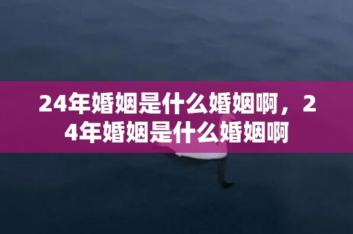 24年婚姻是什么婚姻啊，24年婚姻是什么婚姻啊