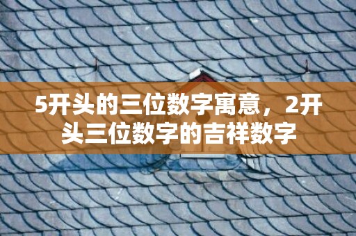 5开头的三位数字寓意，2开头三位数字的吉祥数字