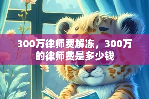 300万律师费解冻，300万的律师费是多少钱