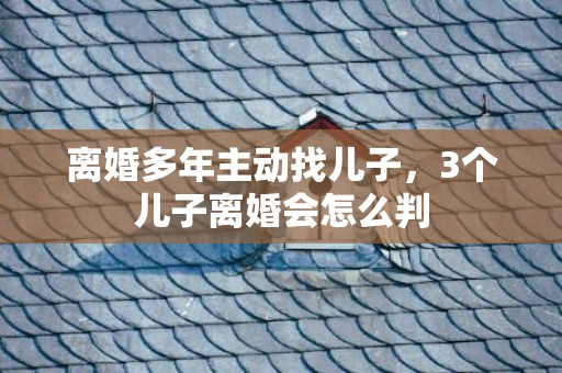 离婚多年主动找儿子，3个儿子离婚会怎么判