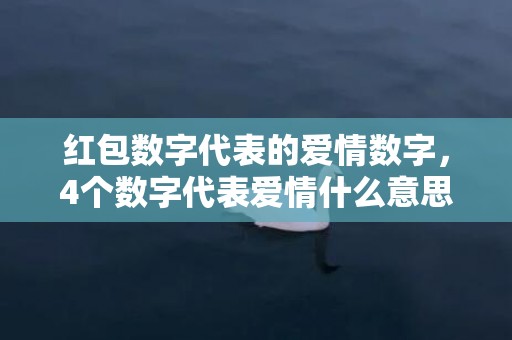 红包数字代表的爱情数字，4个数字代表爱情什么意思