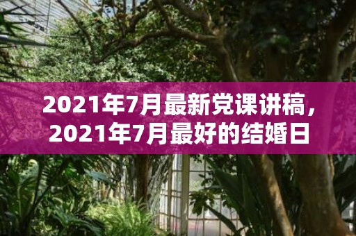 2021年7月最新党课讲稿，2021年7月最好的结婚日