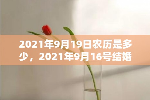 2021年9月19日农历是多少，2021年9月16号结婚好吗