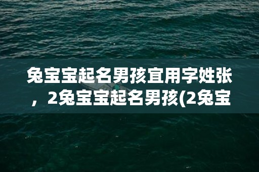 兔宝宝起名男孩宜用字姓张，2兔宝宝起名男孩(2兔宝宝起名男孩 独具匠心的宝宝命名攻略)