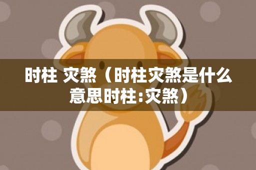 时柱 灾煞（时柱灾煞是什么意思时柱:灾煞）