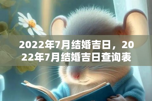 2022年7月结婚吉日，2022年7月结婚吉日查询表