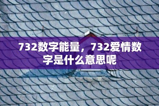 732数字能量，732爱情数字是什么意思呢