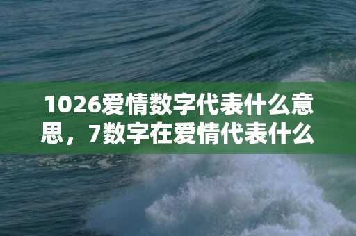 1026爱情数字代表什么意思，7数字在爱情代表什么意思