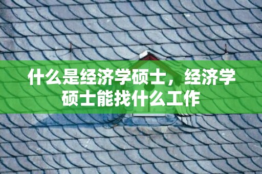 什么是经济学硕士，经济学硕士能找什么工作