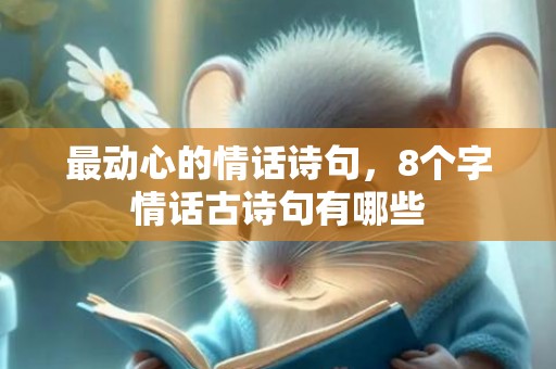 最动心的情话诗句，8个字情话古诗句有哪些