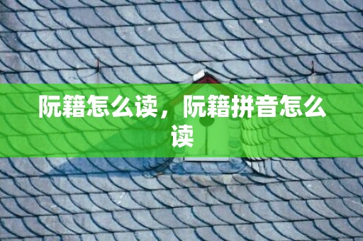 阮籍怎么读，阮籍拼音怎么读