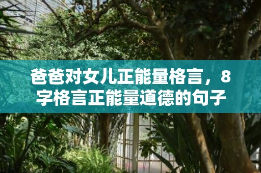 爸爸对女儿正能量格言，8字格言正能量道德的句子