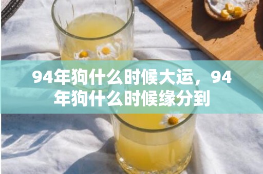 94年狗什么时候大运，94年狗什么时候缘分到