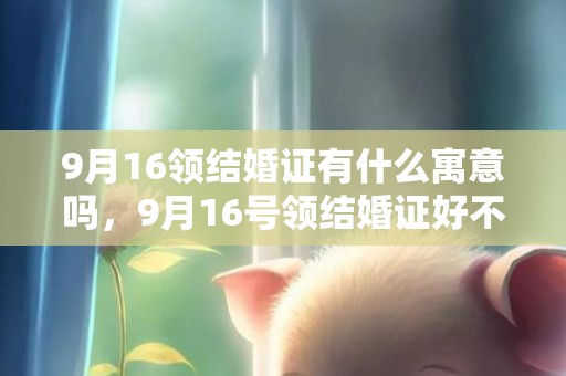 9月16领结婚证有什么寓意吗，9月16号领结婚证好不好