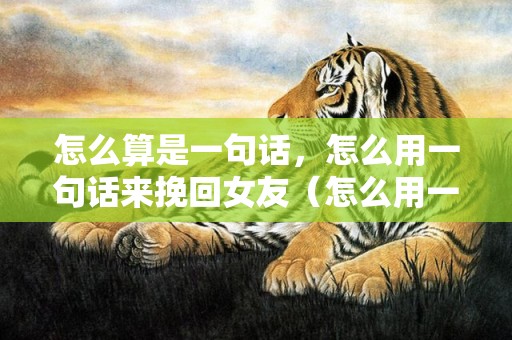 怎么算是一句话，怎么用一句话来挽回女友（怎么用一句话来挽回女友的句子）