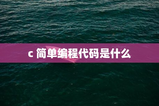 c 简单编程代码是什么