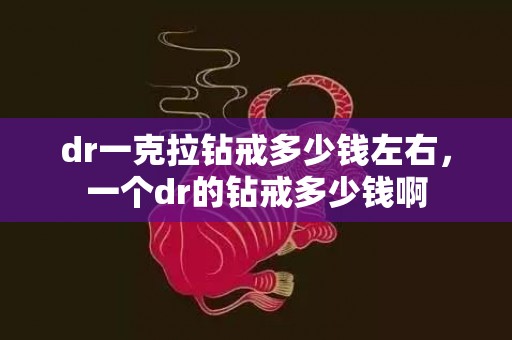 dr一克拉钻戒多少钱左右，一个dr的钻戒多少钱啊