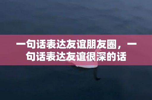 一句话表达友谊朋友圈，一句话表达友谊很深的话