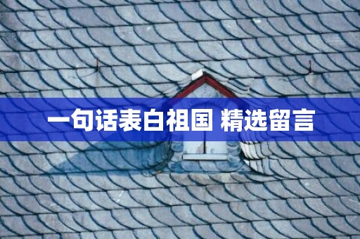 一句话表白祖国 精选留言
