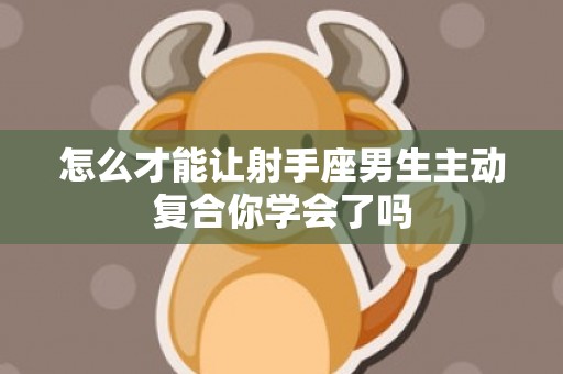怎么才能让射手座男生主动复合你学会了吗