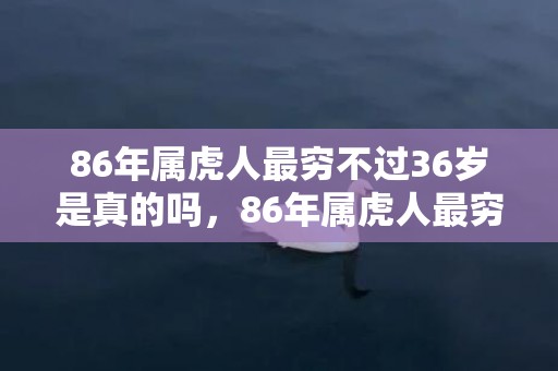 86年属虎人最穷不过36岁是真的吗，86年属虎人最穷不过36岁,35岁以后命运分析