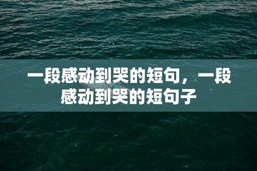 一段感动到哭的短句，一段感动到哭的短句子