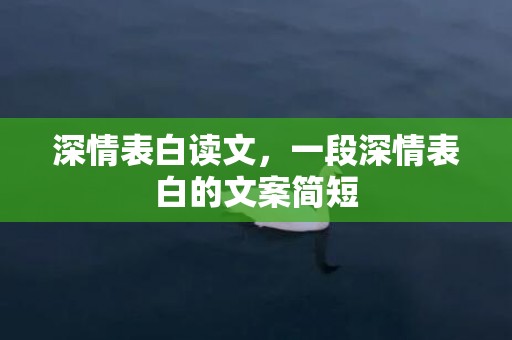 深情表白读文，一段深情表白的文案简短