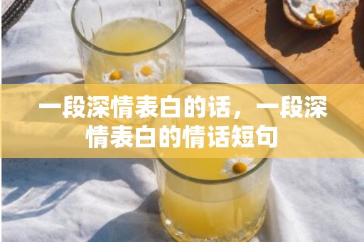 一段深情表白的话，一段深情表白的情话短句