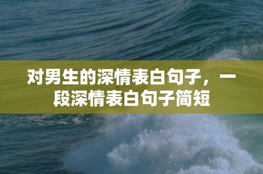 对男生的深情表白句子，一段深情表白句子简短