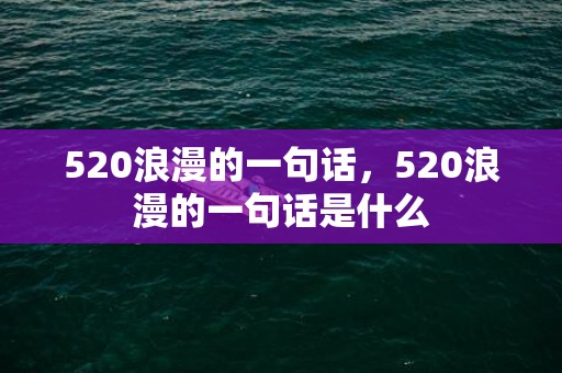 520浪漫的一句话，520浪漫的一句话是什么